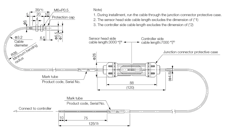 Junction connector sensor head