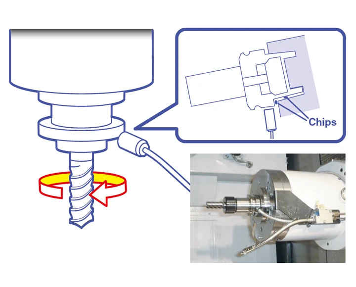 What are the sudden machining defects by chips in the tool chuck?