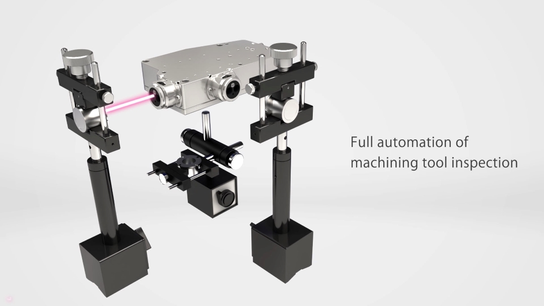 With 3-axis measurement interferometer, correction for all of XYZ axes and testing completed by just one setup