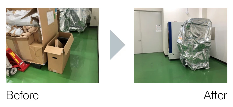 Transfer of waste and maintenance of an organized workplace