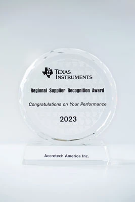 Tokyo Seimitsu recognized with Texas Instruments Regional Supplier Recognition Award