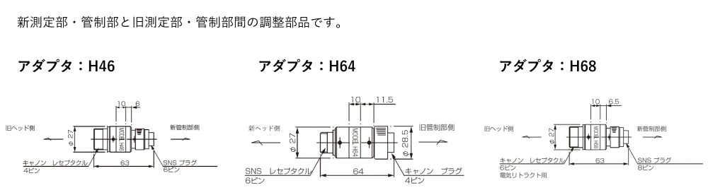 アダプタ:H46 / H64 / H68