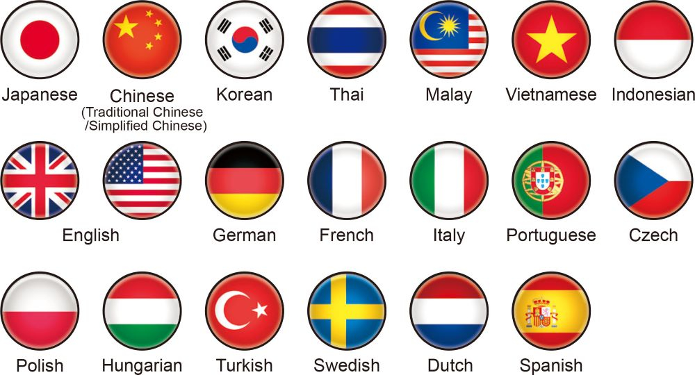 HANDYSURF+(ハンディサーフ プラス) 20ヶ国語の表示切替が可能 世界各国で使用できるマルチ言語対応